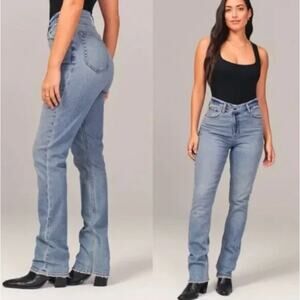 Abercrombie & Fitch Jeans Sz 29 8R Blue ’90s Straight Ultra High Rise Drop Waist